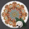 Bohemian Mandala Beach Towel Tapestry Beach Throw Large Round Beach Towel Picnic Blanket Mat Pool Tapestry Decoration Yoga Mat 150cm Dia