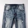 Designerkleidung Amires Jeans Denim Hosen Amies 23 Neu 6597 Blaue zerrissene Herrenjeans Graffiti Sprühfarbe Farbverlauf Slim Hose für Männer Distressed Ripped Skinny Motorrad