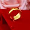 Bagues de grappe Couple doré solide 999 or pour femmes hommes ne se fanent jamais mariage luxe anniversaire cadeaux redimensionnables