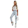 Jeans da donna WildPinky Summer Women Vita alta Streetwear Cotone Pantaloni casual in denim Pantaloni Abbigliamento da donna con stampa a stelle