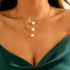 Anhänger Halsketten Layered Dünne Kette Mit Perle Halskette Für Frauen 2023 Trendy Einfache Damen Mode Schmuck Hals Mädchen GeschenkeAnhänger