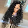 New Brazilain Deep Wave Lace Frontal Wig 360 Lace Curly Human Hair Wigs For Black Women Black /Brown/Blonde /Burgundy Red Water Wave Synthetic Wig