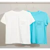 2023-frauen T Shirts Baumwolle Weiß Blau T-Shirt Brief Stickerei Lose Gerade 2023 Sommer Oansatz Kurzarm Top Damen t-shirts