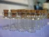 100 unis 0.5ml 11x18mm Fashion Small Glass jars Cute Mini Wishing Cork Stopper Glass Bottles Vials Jars Containers Size