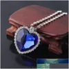 Pendant Necklaces Fashion Film Titanic Heart Of The Ocean Necklace Sea With Blue And Red Crystal Chain For Best Women Party Dhgarden Dhdsl