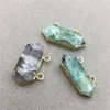 Collane con ciondolo Pendenti con connettore a punto pilastro in cristallo di fluorite per creazione di gioielli con bracciale Neckalce fai-da-te MY0619