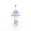 Pendant Necklaces 9 Colors Natural Stone Pendants Pendum Square Teardrop Beads Rose Quartzs Crystal Turquoises Opal Bn386 Drop Deliv Dhwjd