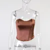 Bustiers & Corsets Sexy Women Tube Tops Solid Sleeveless Slim Skinny Corset Cropped Top 2023 Summer Casual Elegant Female Strapless VestBust