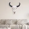 Dekorative Objekte Figuren Harz Longhorn Kuhschädel Kopf Wandbehang Dekorationen Retro Bullenschädel Ornamente 3D Tierhörner Skulptur Figuren Kunsthandwerk 230523