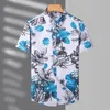 Casual shirts voor heren mannen lente en zomer revers met één borsten gedrukte vakantie vakantie korte mouw buiten ademhadige kunst 3D digitale vintage