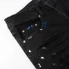 amiiri Denim Brand amis imiri amari AM Designer Abbigliamento es Jeans amirl Pantaloni es High Street Fashion amirlies 889 Black Scratch am Hole Paint Patch Trend Slim Str XLWK