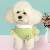 犬のアパレルかわいい大学スタイルのスカートプリンセスガールズ服ボウシャツドレスコート格子縞のチュチュフライングスリーブ薄い