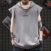 Men's Hoodies & Sweatshirts HOUZHOU Sleeveless Hoodie Sweatshirt Basketball Tank Top T-shirt Jersey Men Male Gym T-shirts