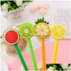 Multi Function Pens Fruit Vegetable Shape Ballpoint Creative Gel Cartoon Ballpoints Pen 4 Styles Drop Delivery Office School Busines Dhgyh