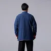 Etnische kleding heren 2023 Tang topstijl herfst traditionele Chinese trenchcoat vintage knoop knoopjas linnen lange jas