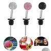 Bar Tools Diamond Wine Pourer Tool Creative Crystal Stoppers Home Champagne Decorative Bottle Stopper Drop Delivery Garden Kitchen D Dhgid