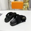 디자이너 샌들 스웨이드 슬리퍼 아파트 슬리퍼 섹시한 실제 가죽 슬라이드 플랫폼 슬리퍼 패션 비치 신발 편지 해부 샌들