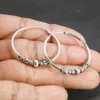 Huggie 30mm Hoop earrings for Women 925 Sterling Silver Retro Round Thai Silver Circle Women Jewelry Accessory Punk Brincos Pendientes