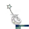 Navelklockknapp ringer 1 st stjärna Moon Belly Piercing Crystal Surgical Steel Woman Body Jewelry Barbell Women Accessories Dhgarden Dhaug