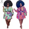 Casual Dresses VAZN 2023 African Style Street Short Dress Long Sleeve Round Neck Printed Loose Lady Mini