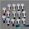 Ombligo Campana Anillos 14 Unids / lote Bioplast Flexible Labret Labio Anillo Oreja Helix Tragus Cartílago Espárragos Piercing Color Mezclado Dhgarden Dhpry