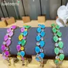 Bracelets LUOTEEMI Brand Hot Selling Wedding Guests Gifts Rainbow Ice Cubic Zircon Bracelet for Women Wedding Bridal Jewelry Accessories