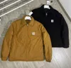 Jaquetas masculinas outono inverno nova moda marca norte-americana Carhart Detroit lona zíper reversível treinador camisa de algodão casual solto design respirável 352ess