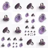 Solitaire Ring Natural Stone Amethysts pärla antika ringar för kvinnor finger smycken tråd inslaget liv justerbar x3053 drop de dh0cv