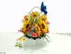 Greeting Cards Cutpopup Mothers Day Card Pop Up Birthday 3D Sunflowers Basket Drop Delivery Am4Rg