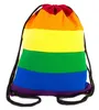 ЛГБТ -гомосексуальная радужная шнурки дизайн сумки для хранения пакета для хранения полиэфирная растяжка 230524