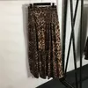 Conjunto de vestido tanques leopardo luxo feminino letras sem manga tops saias sexy estilo de rua moda midi saias