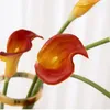 장식용 꽃 7pcs/lot long branch calla 릴리 인공 꽃 가정 장식 웨딩 PU 가짜 꽃다발 거실 표 67cm