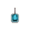 Hip Hop Colorful Square Gemstone Pendant Necklace Drop Oil Glow at Night Jewelry