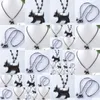 Pendant Necklaces Black Non Magnetic Natural Hematite Stone Beads Dog Necklace 18 Length Fashion Jewelry Gift F3042 Drop Delivery Pen Dhdrn
