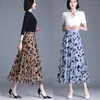 Юбки женская цветочная лето плиссированная A-Line Medium Long Long High талия Slim Faldas Fashion Olde для женщин