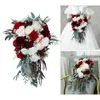 Decoratieve bloemen Simulatie Bridal Bouquet Elegant Rose Flower Arrangements Artificial For Wedding Party Outdoor Activity Home Decoratie