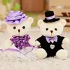 2 pièces/paire 15cm robe de mariée ours en peluche Couples jouets en peluche ours en peluche poupée cadeau de mariage ours mariée marié cadeaux de noël pour femmes fille