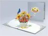 Greeting Cards Cutpopup Mothers Day Card Pop Up Birthday 3D Sunflowers Basket Drop Delivery Am4Rg