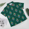 Men's Casual Shirts Fancy Peacock Feathers Animal Designs Beach Shirt Hawaiian Harajuku Blouses Male Custom 3XL 4XL