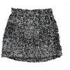 SKIRTS TVVOVVVVV Verão Spicy Girl Salia de lantejouta elástica da cintura alta Hip Hip Slim Sexy Fashion Wrap Short Z0ry