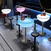 Wedding Holiday Party Decoration Bar Table Rechargeable LED Luminous Furniture For Outdoor Courtyard Nightclub KTV Site Layout