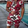 Designer Clothing Mens Tracksuits Summer Outfits 3XL Polo T-shirts Two Piece Set Lapel Printed Short Sleeve Shorts Suit Plus Size