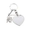 Keychains Lanyards Romantic Sublimation Blank Couple Keychain Pendant Heat Transfer Heart Shaped Diy Valentines Day Gift Keyring D Dhxvd