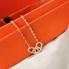 Brand Horseshoe Designer Pendant Necklaces for Women Gold Shining Bling Crystal Diamond Link Chain Choker Letters Necklace Jewelry Gift