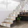 Adesivos de parede imitar 3d escadas adesivos padrão mosaico passo a água impermeável papel de parede decoração de decoração de decoração removível