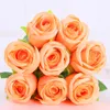 Dekorative Blumen, orange Farbe, Rose, fühlt sich echt an, künstliche Seidenblume, Blumenmuster für Valentinstag, Geschenk, Hochzeitsstrauß, Heimdekoration