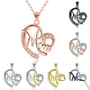 Colares pendentes Diamond Heart Alloy Mom pês