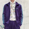 Men's Tracksuits Purple Needles Jacket Men Women High Street Butterfly Embroidery Track Jacket AWGE Webbing Coats T230523