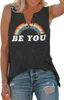 Nieuw be you gay pride tanktop dames lgbt regenboog grafisch mode tee zomer casual letter afdrukken mouwloos shirt