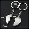 Keychains colhedas casais românticos keychain Heart Keyring Loves Love Key Chain for Birthday Gift Louvenirs Dia dos Namorados Dhgvi